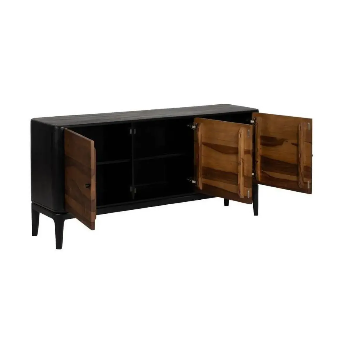 Aparador de Salón Madera Mango y Sheesham Marrón y Negro 612966