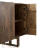 Aparador en acabado natural en madera de mango con puertas de ondas y patas de madera GABAR 11036