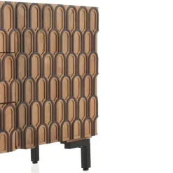 Aparador en madera de mango bicolor (natural y negro) de estilo clásico GABAR 10691
