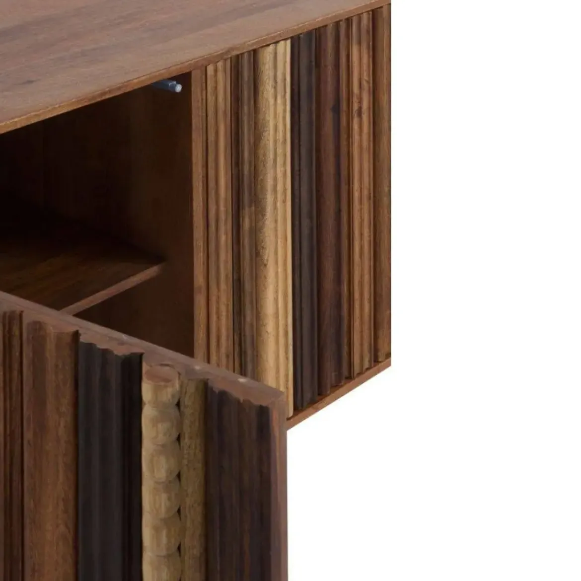 Aparador en madera maciza con 3 puertas en tonos naturales GABAR 10842