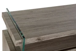 Aparador Estructura de Cristal Templado y MDF Natural MB-191420