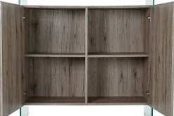 Aparador Estructura de Cristal Templado y MDF Natural MB-191420