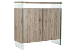 Aparador Estructura de Cristal Templado y MDF Natural MB-191420