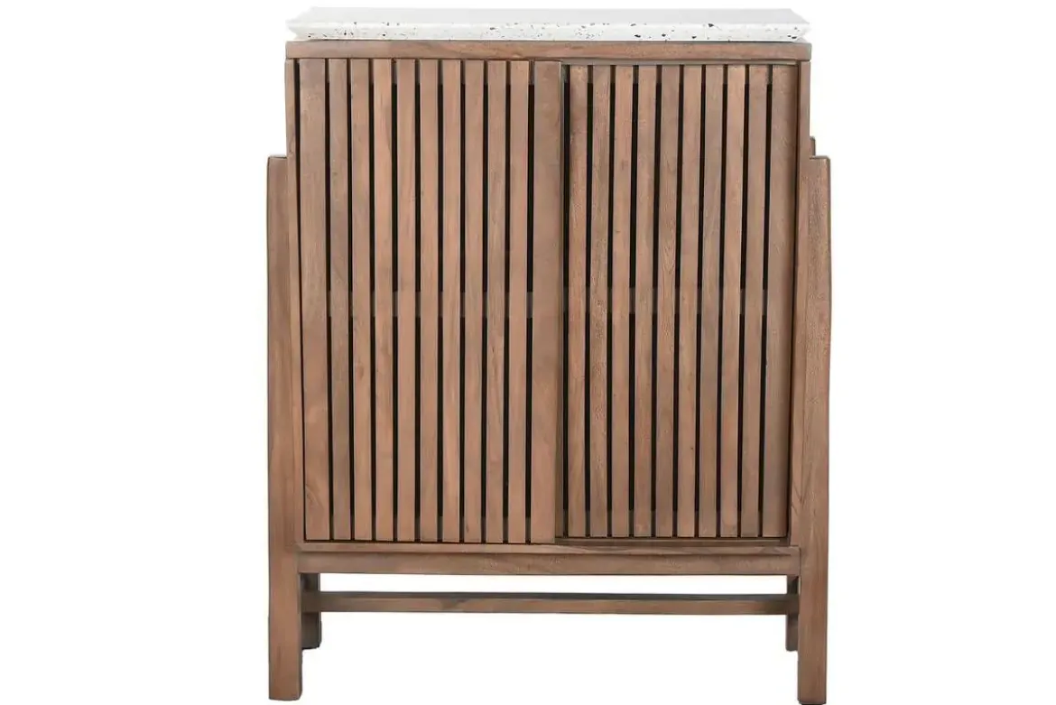 Aparador Estructura de Madera Acacia con Terrazo 80 cm MB-219025