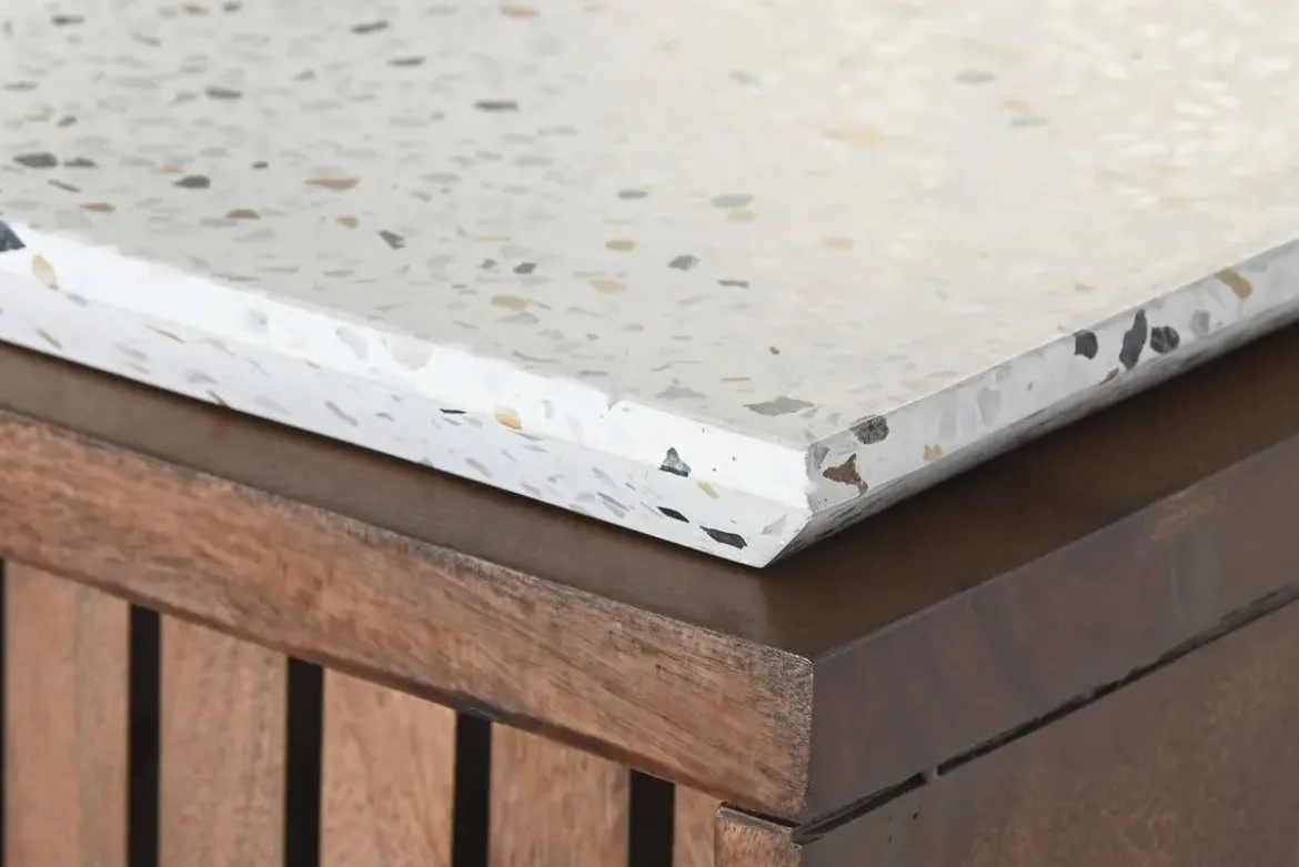 Aparador Estructura de Madera Acacia con Terrazo 80 cm MB-219025