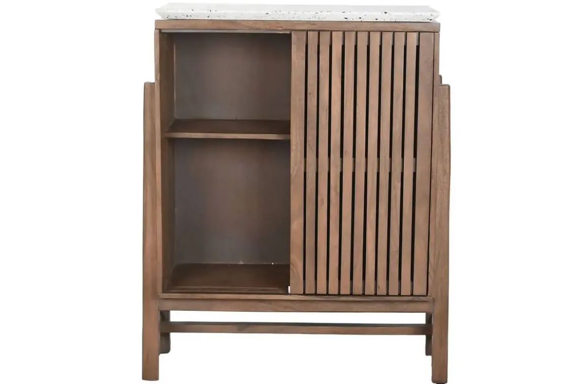 Aparador Estructura de Madera Acacia con Terrazo 80 cm MB-219025
