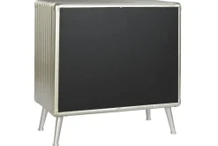 Aparador Industrial de Metal y MDF Color Plateado MB-210122