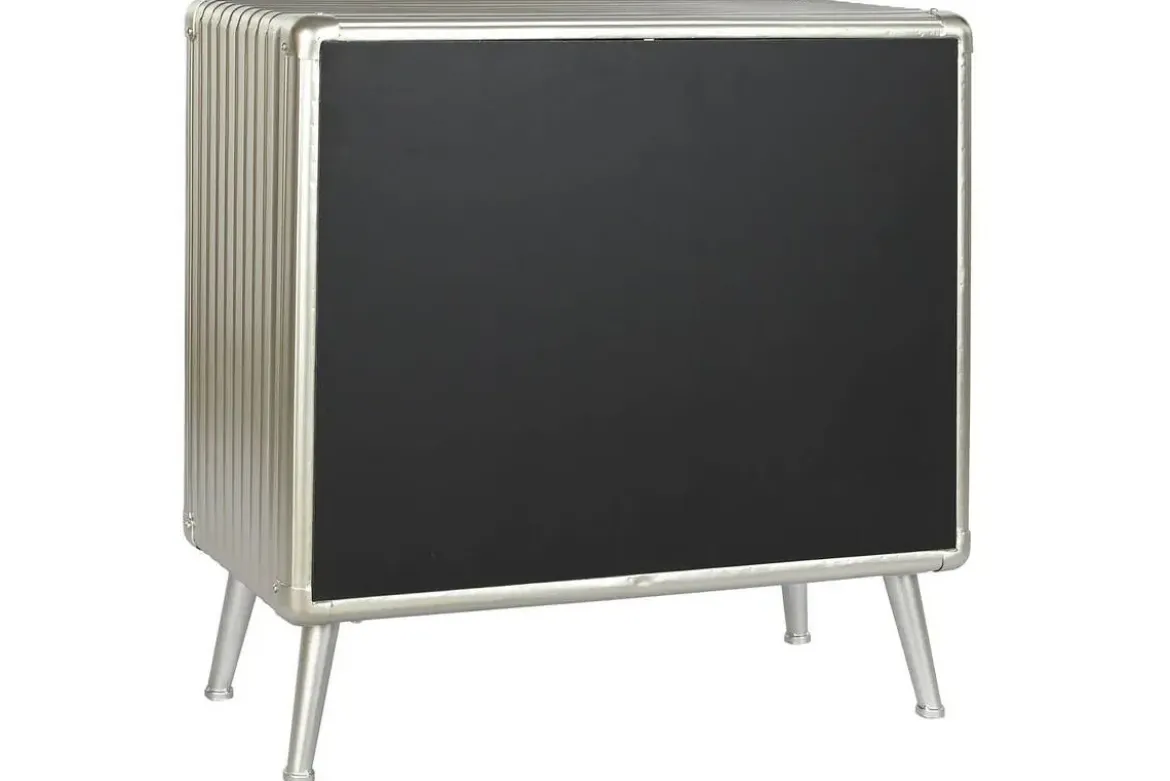 Aparador Industrial de Metal y MDF Color Plateado MB-210122