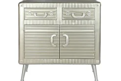 Aparador Industrial de Metal y MDF Color Plateado MB-210122