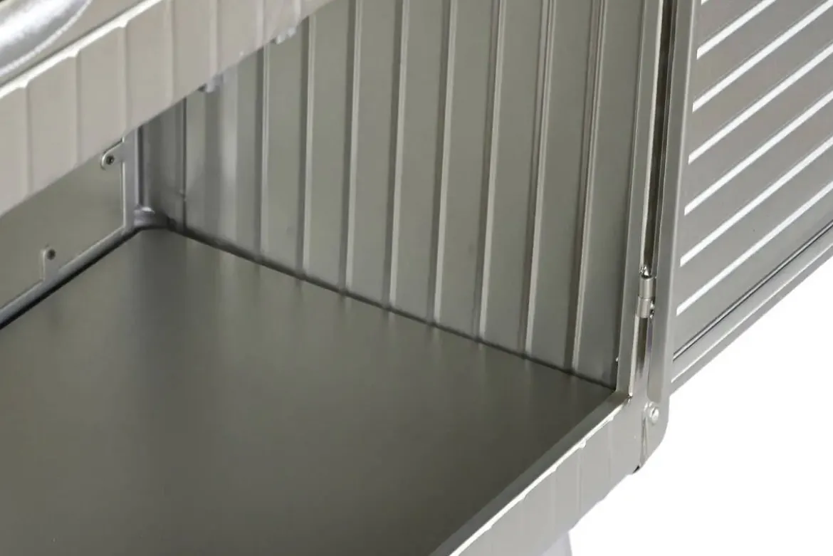 Aparador Industrial de Metal y MDF Color Plateado MB-210122