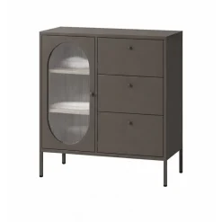 Aparador Metálico con Puertas de Cristal 80 cm COLORBURST