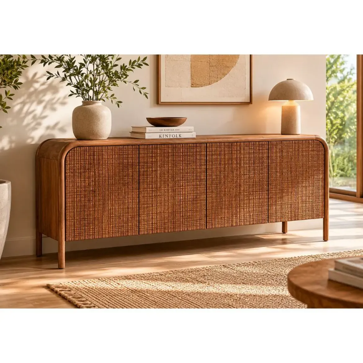 Aparador 4 Puertas Artesanal en Madera de Mango SANAT 0747339