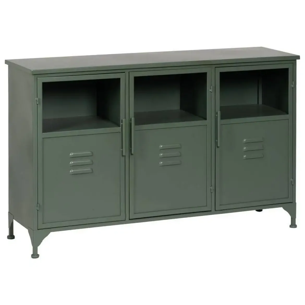 Aparador Verde Mental de Metal-Cristal 611362