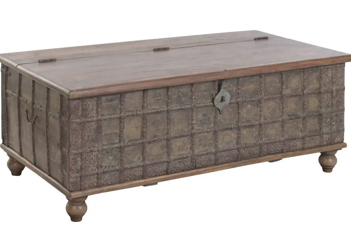 Arcón de Madera Reciclada con Herrajes de Metal MB-227260