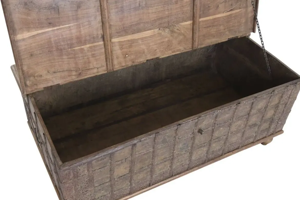 Arcón de Madera Reciclada con Herrajes de Metal MB-227260
