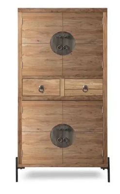 Armario Auxiliar de Madera de Acacia y Metal MB-227311