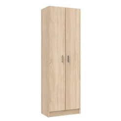 Armario auxiliar ROJAS de melamina con 2 puertas y 5 estantes color roble canadian 007146F