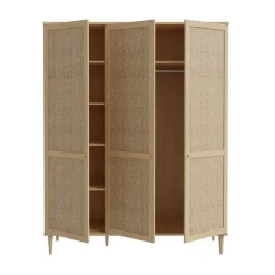 Armario con Estantes en Roble Elegancia y Tecno Ratán CALASETTA CQSS932-D95D
