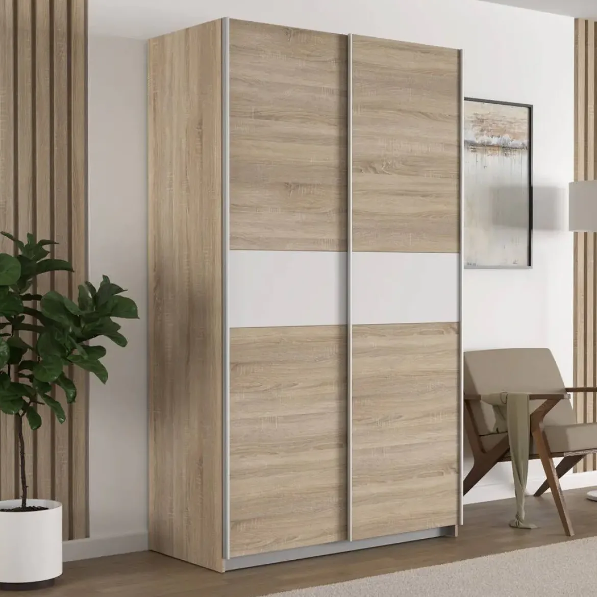 Armario con 2 Puertas Correderas en Melamina WNPS423E1-Q45