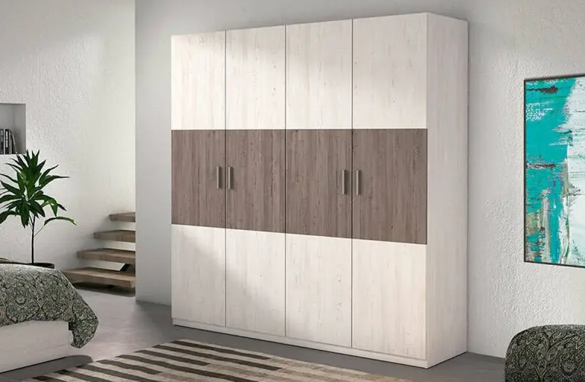 Armario cuatro puertas batientes MONIKA andersen pino gris