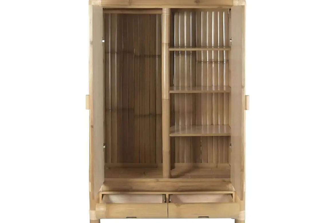 Armario de Bambú y Ratán Natural 2 Puertas MB-221750