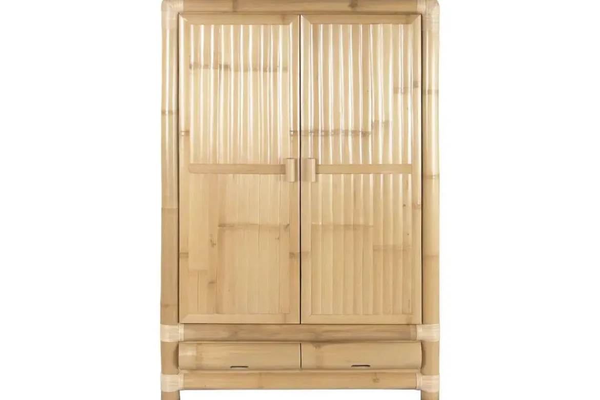 Armario de Bambú y Ratán Natural 2 Puertas MB-221750