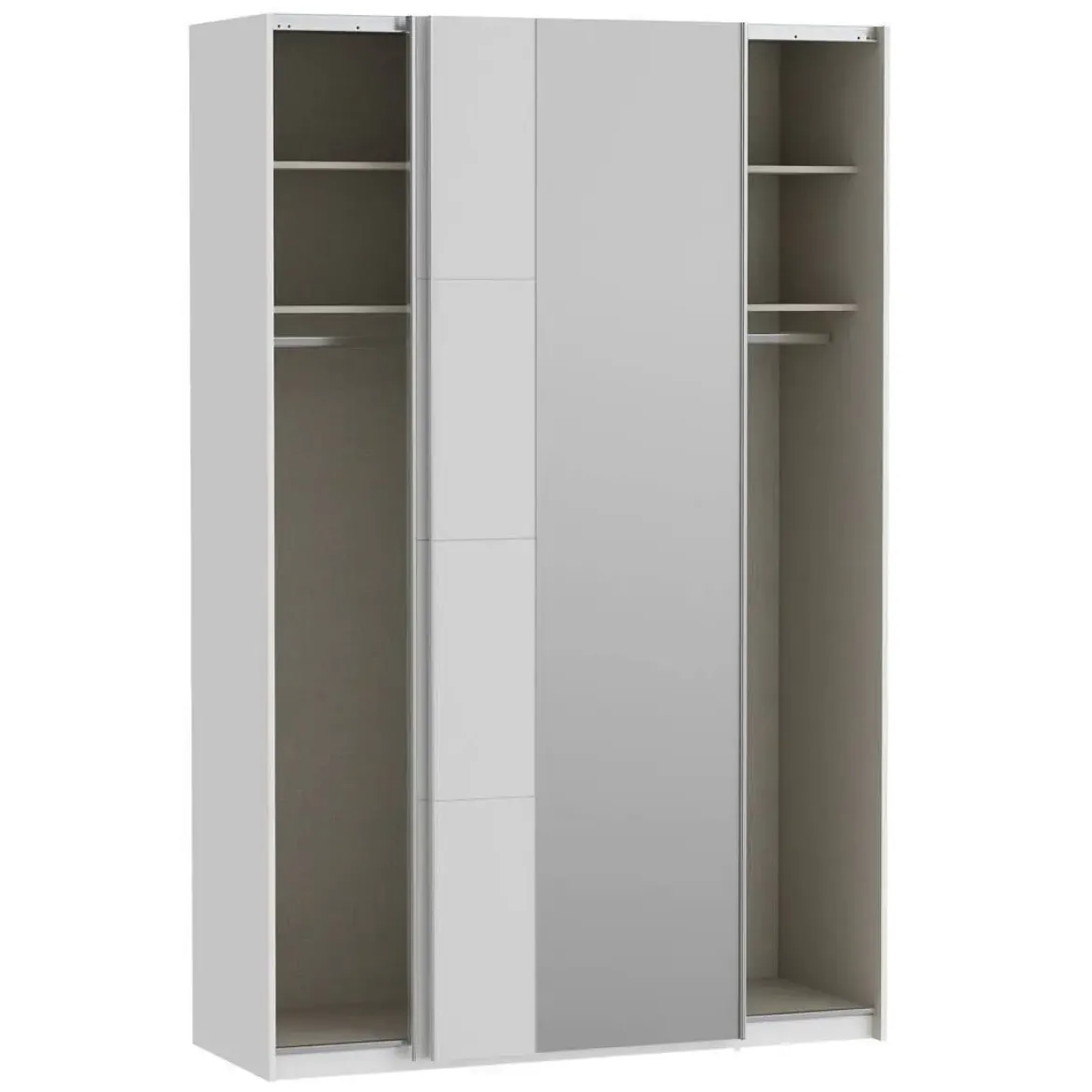 Armario de Dormitorio Blanco Mate 2 Puertas Correderas con Espejo FTIS72462-120