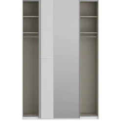 Armario de Dormitorio Blanco Mate 2 Puertas Correderas con Espejo FTIS72462-120