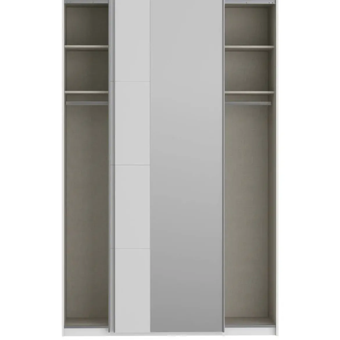Armario de Dormitorio Blanco Mate 2 Puertas Correderas con Espejo FTIS72462-120