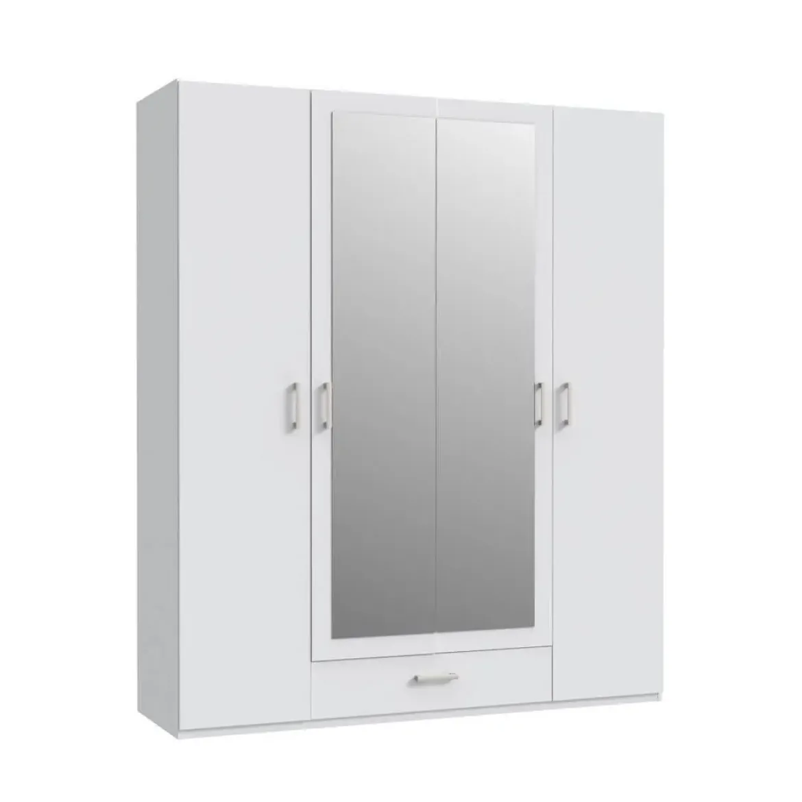 Armario de Dormitorio Blanco con Espejo y Cajón ECBS944-120