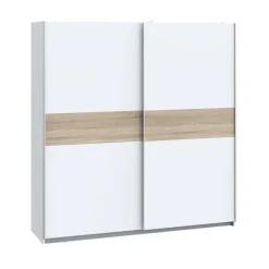 Armario de Dormitorio 200 cm 2 Puertas Correderas Blanco Roble Sonoma WNPS323E1-Q89