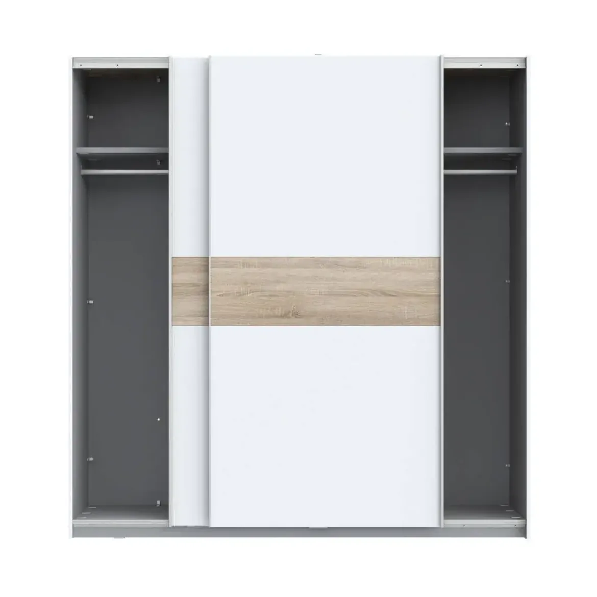 Armario de Dormitorio 200 cm 2 Puertas Correderas Blanco Roble Sonoma WNPS323E1-Q89