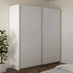 Armario de Dormitorio 200 cm 2 Puertas Correderas Blanco Roble Sonoma WNPS323E1-Q89