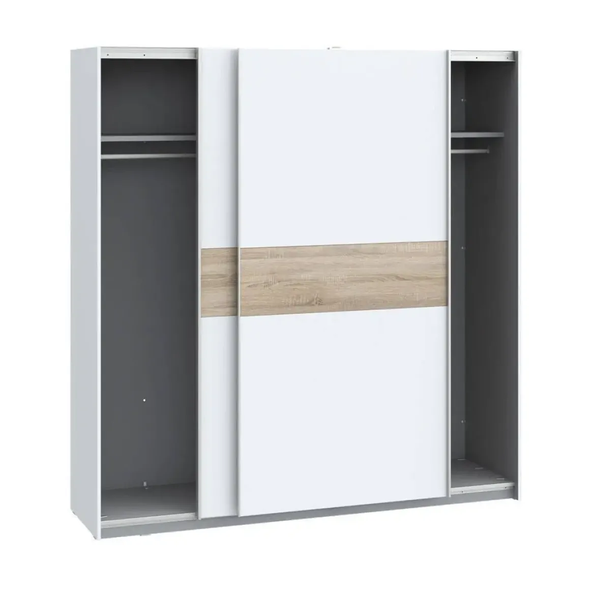 Armario de Dormitorio 200 cm 2 Puertas Correderas Blanco Roble Sonoma WNPS323E1-Q89