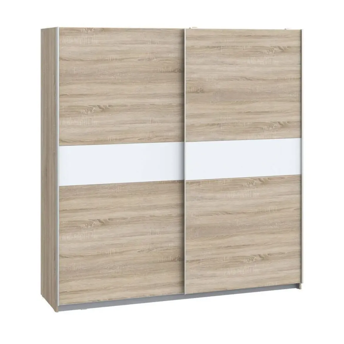Armario de Dormitorio 200 cm 2 Puertas Correderas Blanco Roble Sonoma WNPS323E1-Q45
