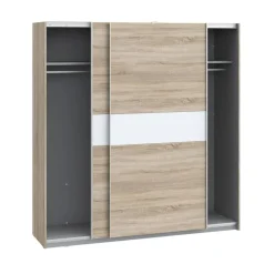 Armario de Dormitorio 200 cm 2 Puertas Correderas Blanco Roble Sonoma WNPS323E1-Q45
