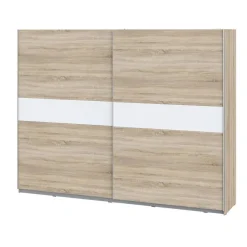 Armario de Dormitorio 269 cm 2 Puertas Correderas Blanco Roble Sonoma WNPS123E1-Q45