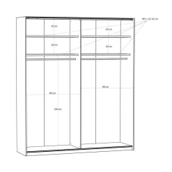 Armario de Dormitorio de 200 cm Blanco Mate 2 Puertas Correderas FTIS32461-120