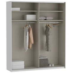 Armario de Dormitorio de 200 cm Blanco Mate 2 Puertas Correderas con Espejo FTIS32462-120