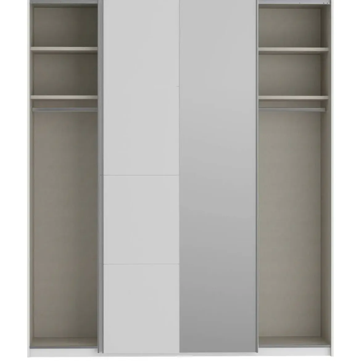 Armario de Dormitorio de 200 cm Blanco Mate 2 Puertas Correderas con Espejo FTIS32462-120