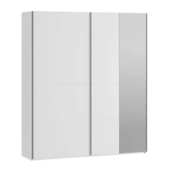 Armario de Dormitorio de 200 cm Blanco Mate 2 Puertas Correderas con Espejo FTIS32462-120