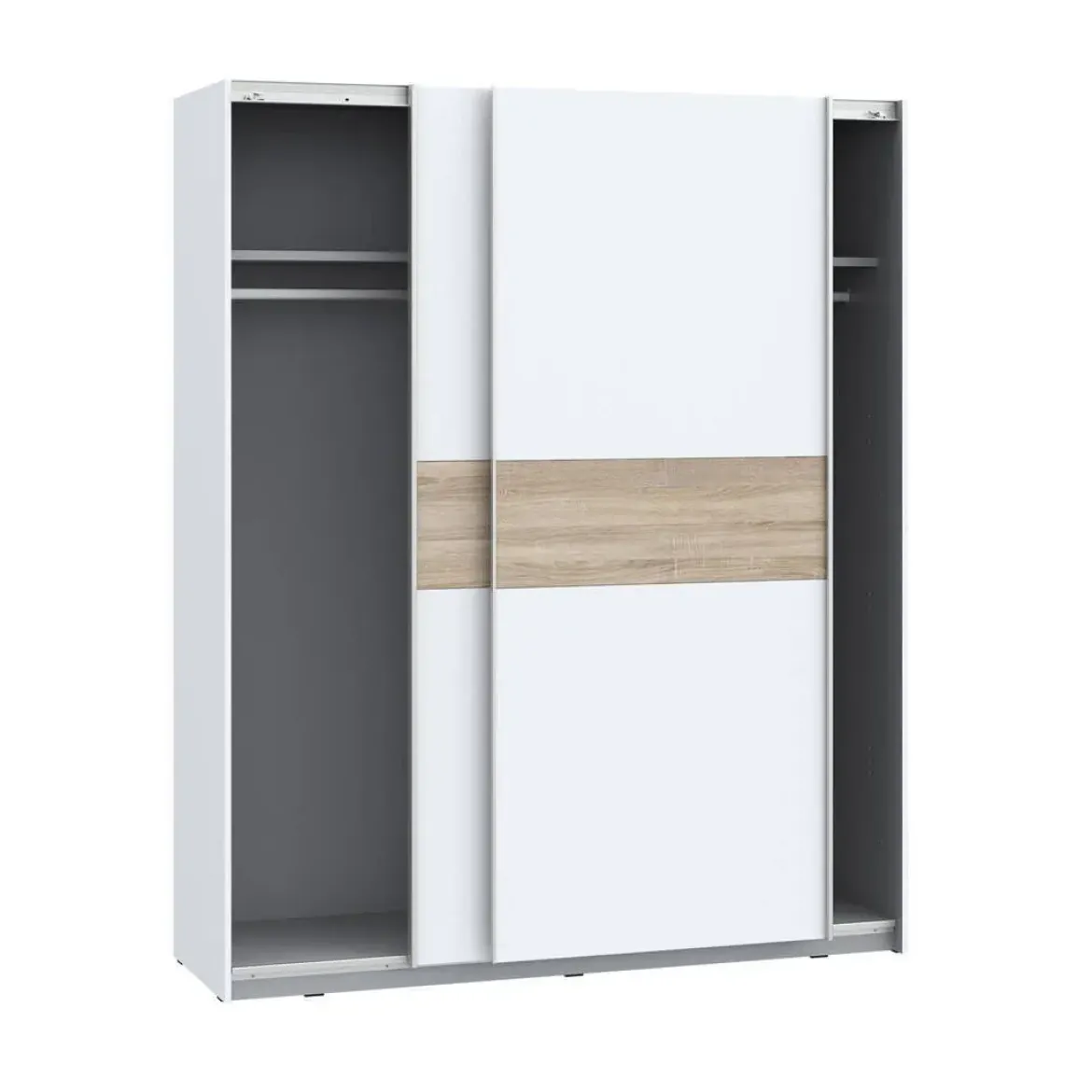 Armario de Dormitorio de 170 cm 2 Puertas Correderas Blanco Roble Sonoma WNPS823E1-Q89