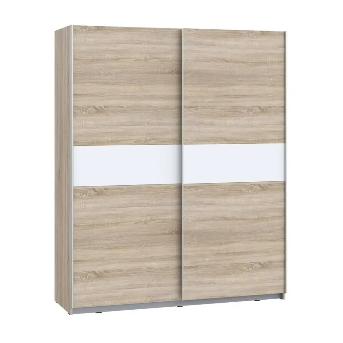 Armario de Dormitorio de 170 cm 2 Puertas Correderas Blanco Roble Sonoma WNPS823E1-Q45
