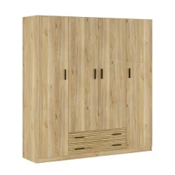 Armario de Dormitorio 4 Puertas y 2 Cajones en Melamina RAPID Mauvella-rayas C029RPDA4P2C MVR