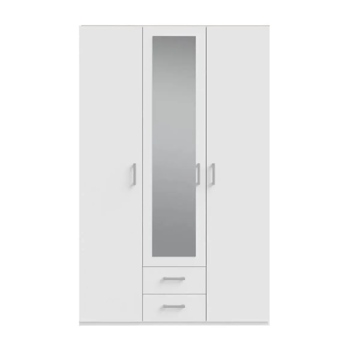 Armario de Dormitorio 2 Puertas con Espejo y 2 Cajones Blanco ECBS931-120