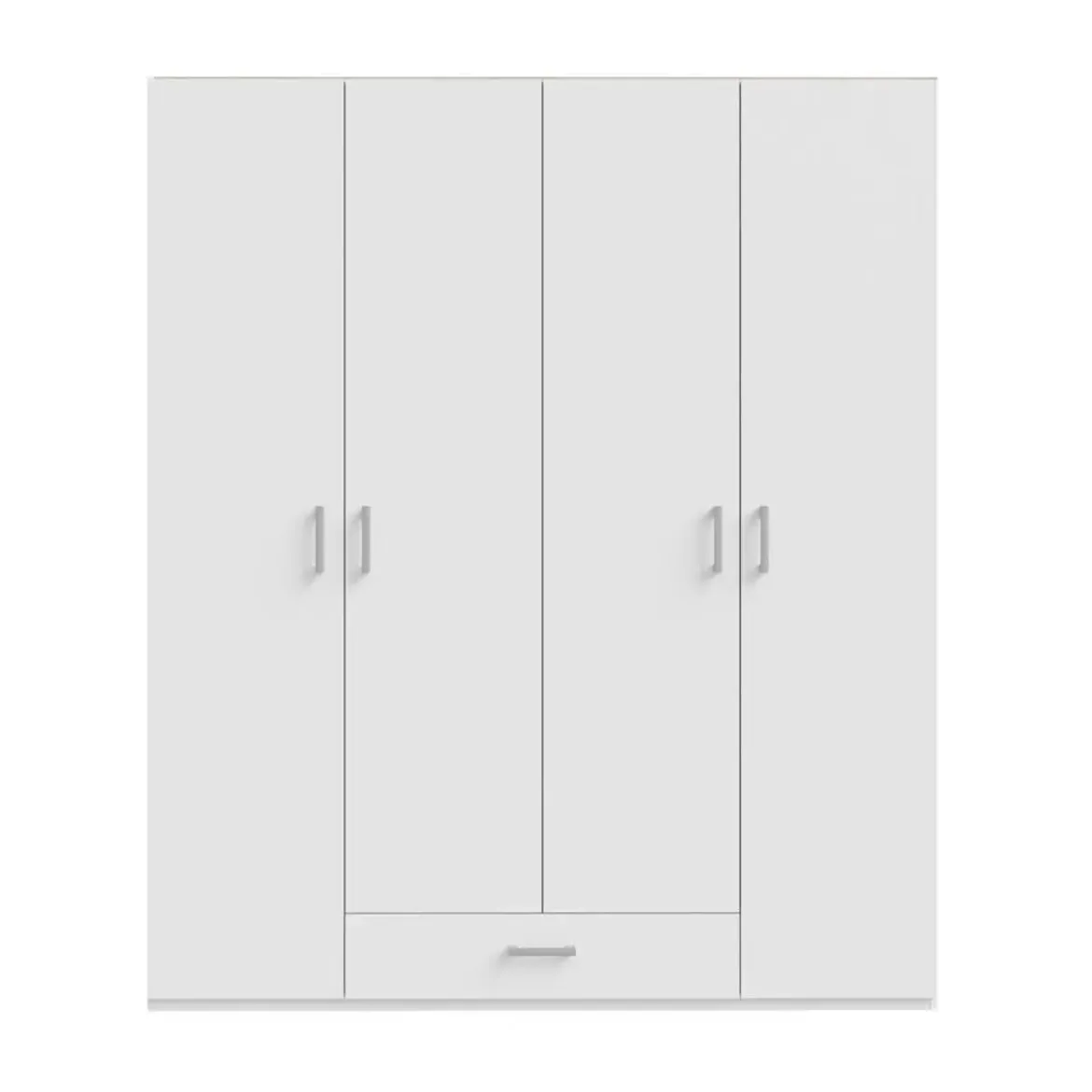 Armario de Dormitorio 4 Puertas 1 Cajón Acabado Blanco ECBS941-120
