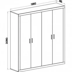 Armario de 4 Puertas Batientes Modelo LARA