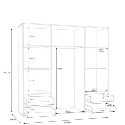 Armario de 4 Puertas 4 Cajones Artisan MKSS841-D78 W19