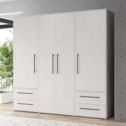 Armario de 4 Puertas 4 Cajones Blanco Mate MKSS841-120 W19