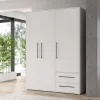 Armario de 3 Puertas 2 Cajones Blanco MateMKSS833-120